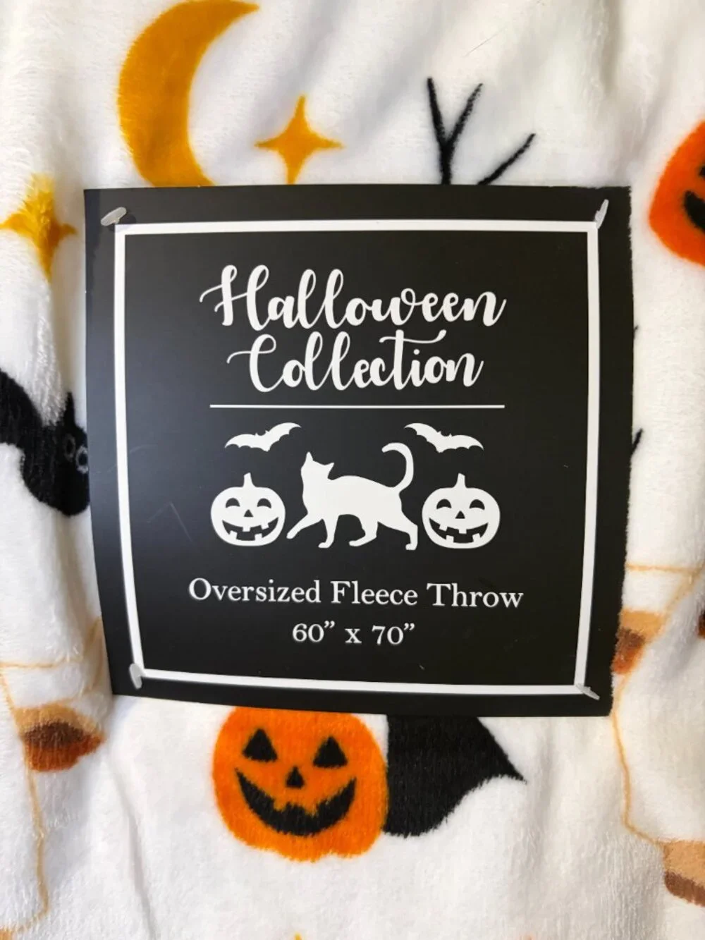 Halloween Highland Cow Ghost Bat Pumpkin Oversized Fleece Throw Blanket 60x70